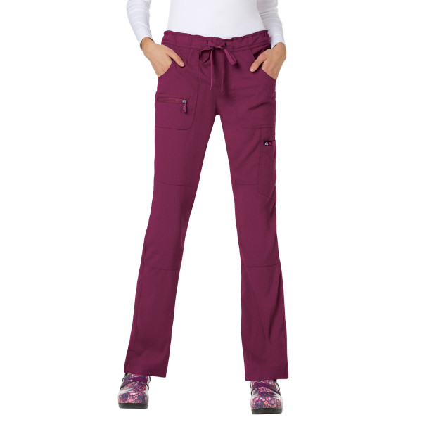 Pantalon médical Femme Koi "Peace", collection "Koi Lite" (721-) bordeaux face