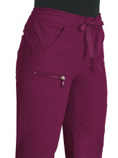 Pantalon médical Femme Koi "Peace", collection "Koi Lite" (721-) bordeaux détail