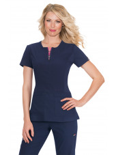 Blouse médicale Femme Koi "Serenity", collection Koi Lite (317-) bleu marine vue face