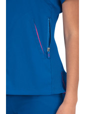 Blouse médicale Femme Koi "Philosophy", collection "Koi Lite" (316-) bleu royal vue détail