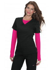 Blouse médicale Femme Koi "Philosophy", collection "Koi Lite" (316-) noir vue face