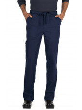Pantalon médical Homme Koi "Ryan", collection "Koi Stretch" (604-) bleu marine face