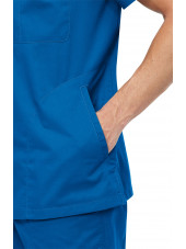 Blouse médicale Homme Koi "Jason", collection "Koi Classics" (654) bleu royal vue détail