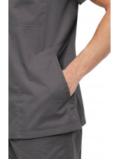 Blouse médicale Homme Koi "Jason", collection "Koi Classics" (654) gris anthracite vue détail