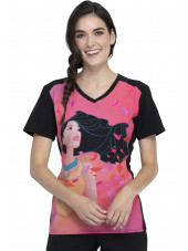 Blouse médicale originale Femme "Pocahontas", Collection Tooniforms Disney (TF637)