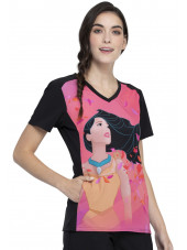 Blouse médicale originale Femme "Pocahontas", Collection Tooniforms Disney (TF637)