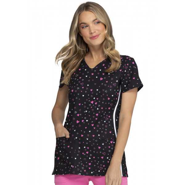 Blouse médicale originale Femme "Coeurs roses", HeartSoul (HS720)