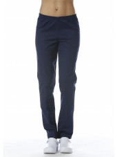Pantalon Médical Bleu marine, Unisexe, Taille élastique, Camille Lavandie (078COM) face