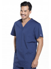 Blouse médicale Homme, 3 poches, Cherokee Workwear Originals (4876) bleu marine gauche