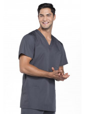 Blouse médicale Homme, 3 poches, Cherokee Workwear Originals (4876) gris anthracite droite