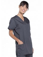 Blouse médicale Femme, 3 poches, Cherokee Workwear Originals (4876) gris anthracite gauche