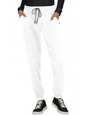 Pantalon médical Femme Koi "Ondes positives", collection Koi Next Gen (740) blanc face