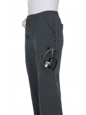 Pantalon médical Femme Koi "Ondes positives", collection Koi Next Gen (740) gris anthracite détail