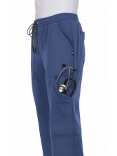 Pantalon médical Femme Koi "Ondes positives", collection Koi Next Gen (740) bleu chiné détail