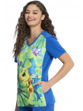 Bata médica original para mujer "Pocahontas", colección Tooniforms Disney (TF637)