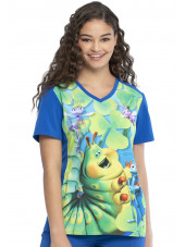 Bata médica original para mujer "Pocahontas", colección Tooniforms Disney (TF637)