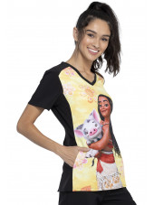 Blouse médicale originale Femme "Vaiana", Collection Tooniforms Disney (TF637) vue droite