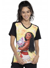 Blouse médicale originale Femme "Vaiana", Collection Tooniforms Disney (TF637) vue face