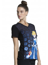 Blouse médicale originale Femme "Cendrillon", Collection Tooniforms Disney (TF637)