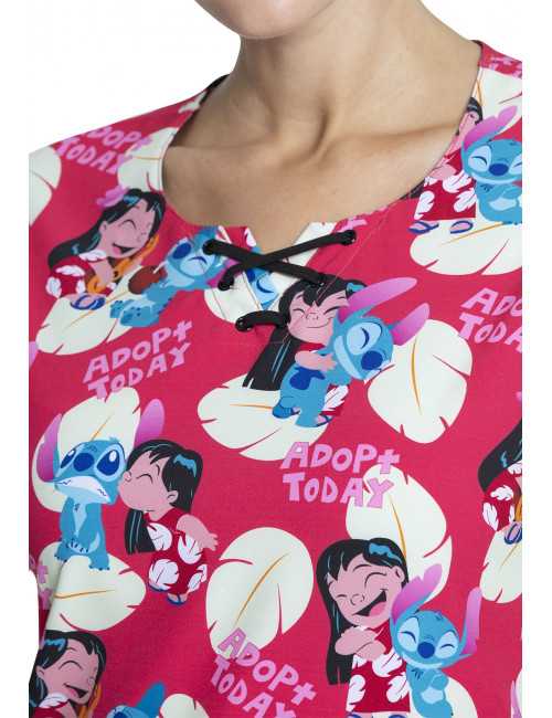 Blouse médicale originale Femme "Lilo et Stitch", Collection Tooniforms Disney (TF744) vue détail