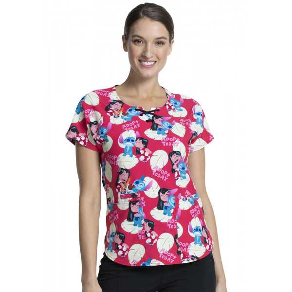 Blouse médicale originale Femme "Lilo et Stitch", Collection Tooniforms Disney (TF744) vue face
