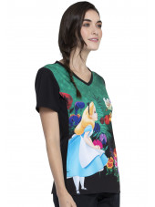 Blouse médicale originale Femme "Alice au pays des merveilles", Collection Tooniforms Disney (TF627) vue gauche
