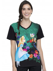Blouse médicale originale Femme "Alice au pays des merveilles", Collection Tooniforms Disney (TF627) vue face