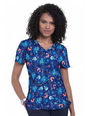 Blouse médicale originale Femme "Océan", Collection Koi (384PR)