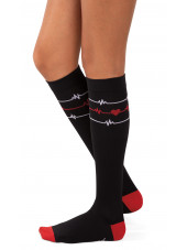 Chaussettes de compression Battements de coeur Koi (BA169-EKG) face