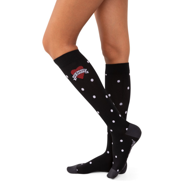 Chaussettes de compression hautes Pois Koi (BA169-DTS) coté