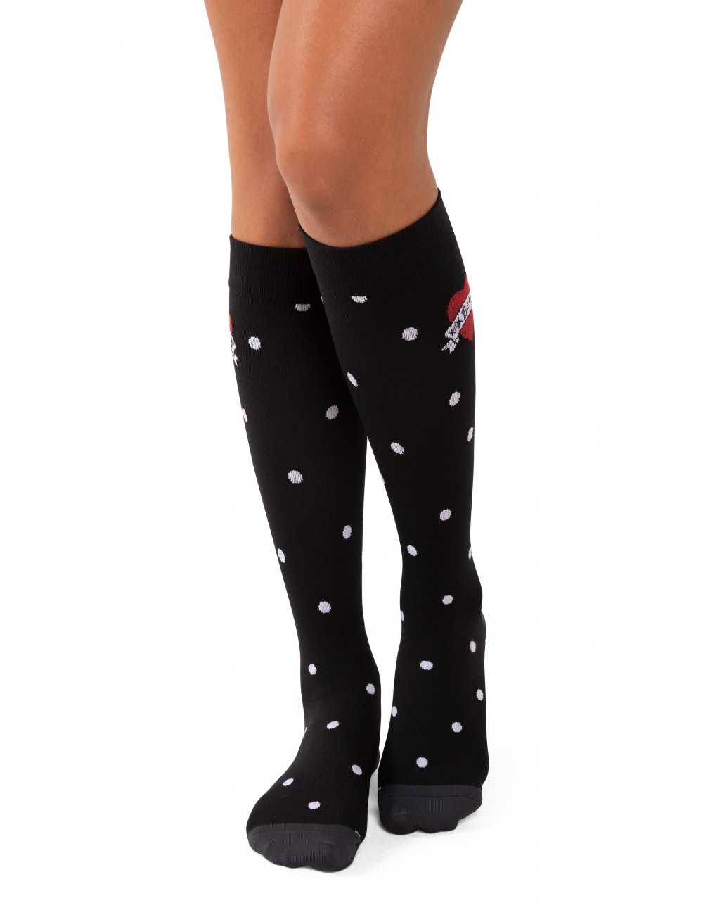 Chaussettes de compression hautes Pois Koi (BA169-DTS) coté