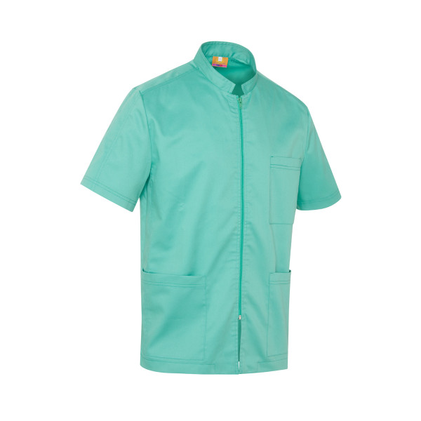 Medical Blouse Water Green, Woman, Zipper, Camille Lavandie (2622AQU)