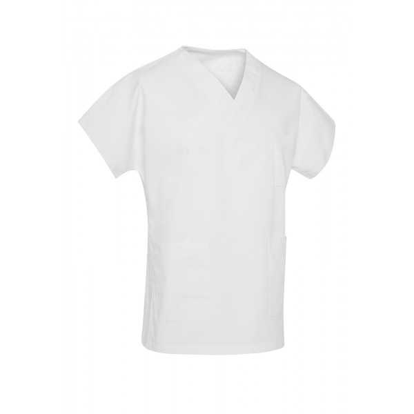 White Unisex medical gown, 2 or 3 pockets, Wash 60 degrees (CH12)