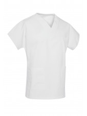 Bata médica blanca unisex, 2 o 3 bolsillos, lavar a 60 grados (CH12)