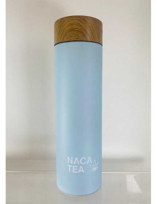 Bouteille thermos-infuseur bleue, Nacatea (BTLNACA-BLU) face