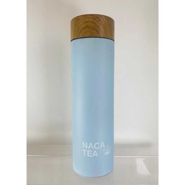 Bouteille thermos-infuseur bleue, Nacatea (BTLNACA-BLU) face