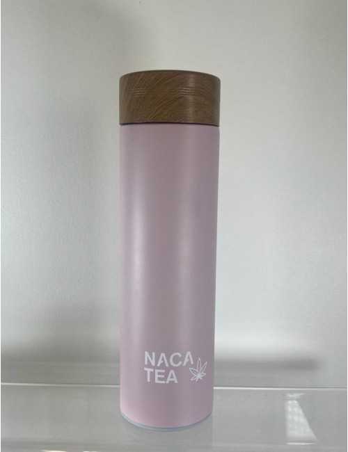 Bouteille thermos-infuseur rose, Nacatea (BTLNACA-ROS) face