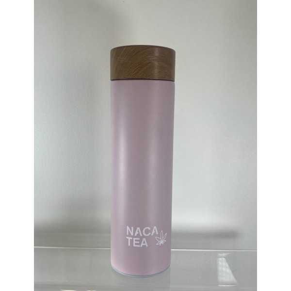 Bouteille thermos-infuseur rose, Nacatea (BTLNACA-ROS) face
