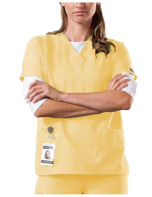Blouse médicale Femme, 2 poches, Cherokee Workwear Originals (4700) jaune femme face