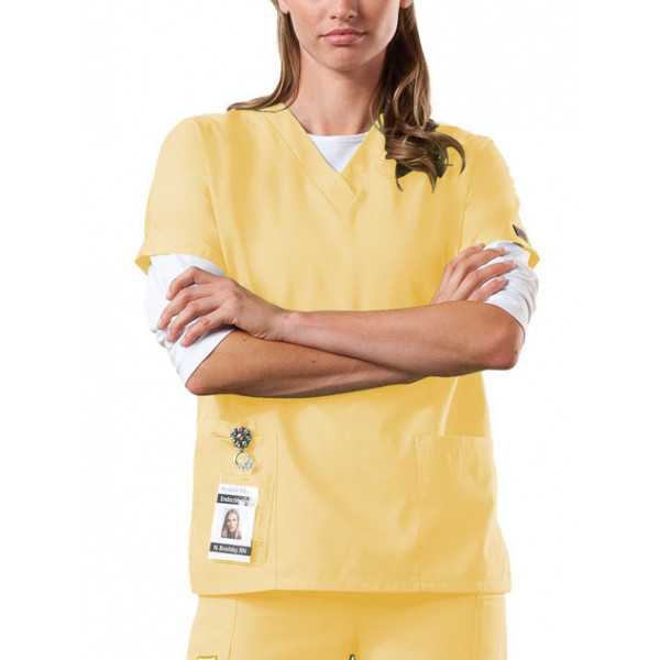 Blouse médicale Femme, 2 poches, Cherokee Workwear Originals (4700) jaune femme face
