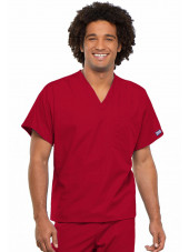 Blouse médicale Homme, 1 poche, Cherokee Workwear Originals (4777) rouge vue face 