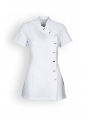 Blouse de travail Femme "Fleur", Clinic dress blanc face