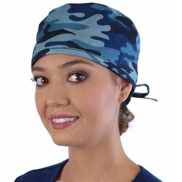 Calot médical "Camouflages bleus" (210-8858) face