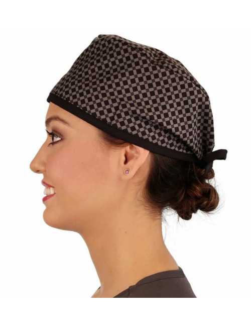 Calot médical "Carreaux" (210-8881-BL) femme cote