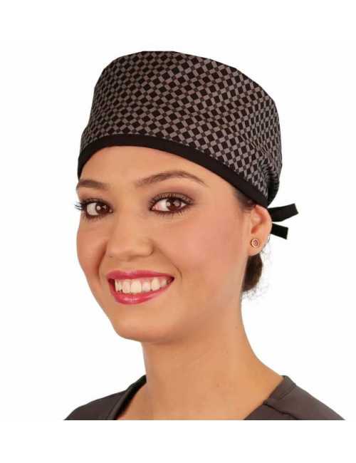 Calot médical "Carreaux" (210-8881-BL) femme face