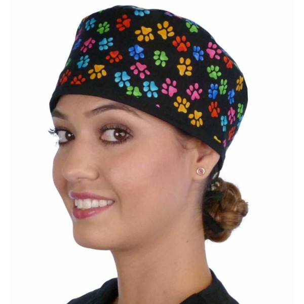 Medical Cap "Multi Color Paws" (210-8686-BL)