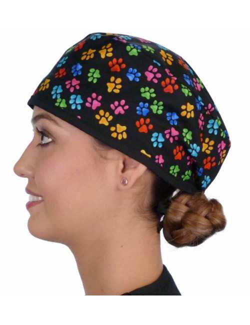 Gorra médica "Patas multicolores" (210-8686-BL)