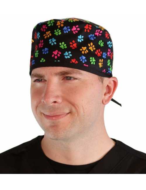 Gorra médica "Patas multicolores" (210-8686-BL)