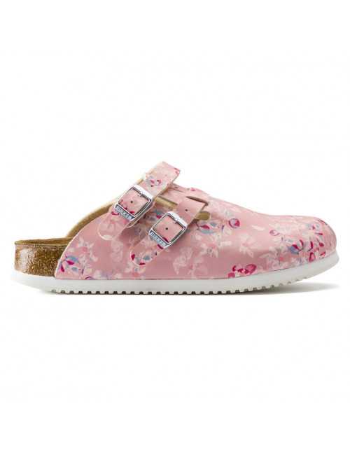 Sabots médicaux Fleuris Rose, Birkenstock (Kay) vue coté