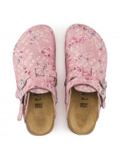 Medical Clogs pink flower, Birkenstock (Kay)